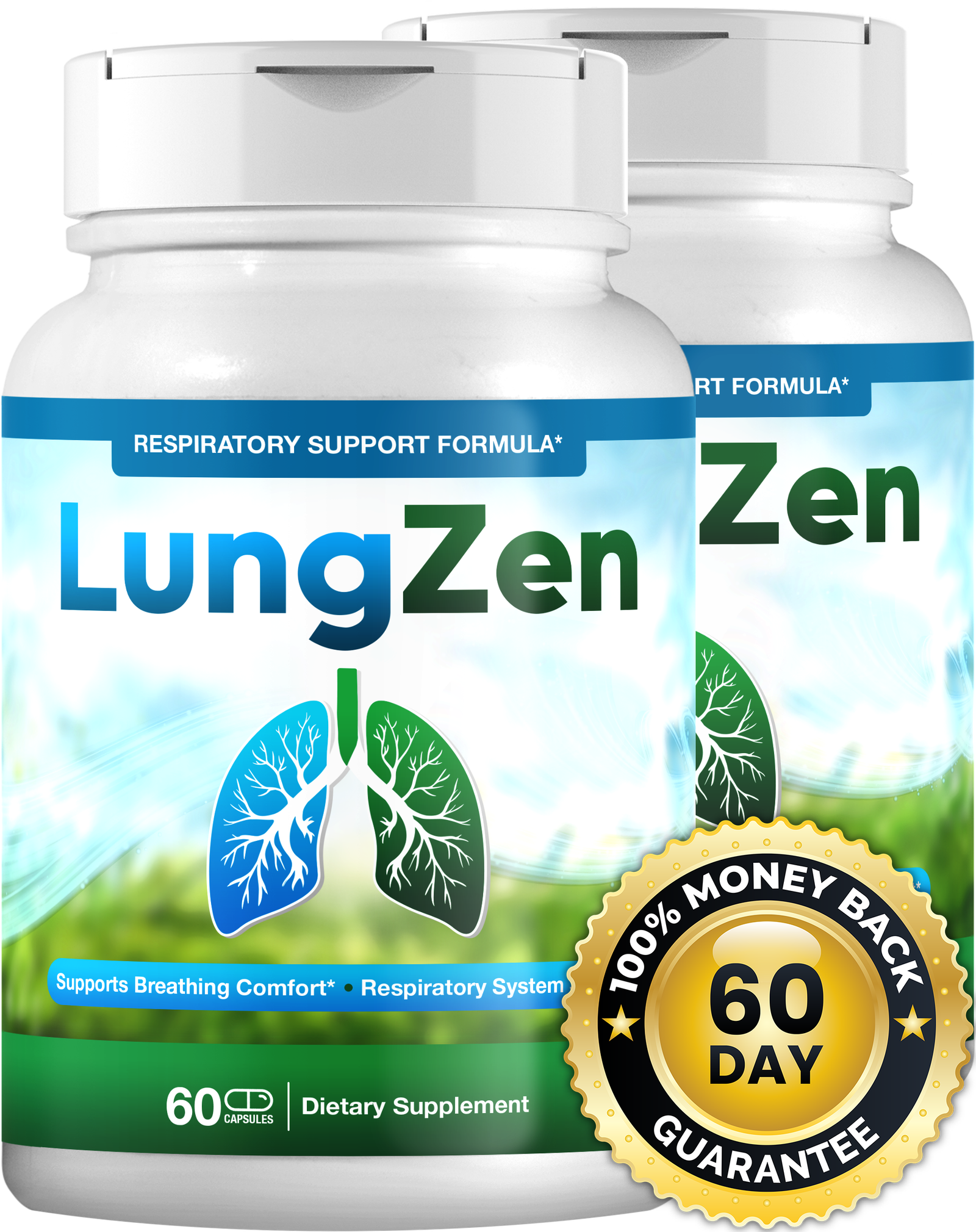 LungZen respiratory support supplement — 2-bottle kit